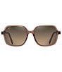Color:Translucent Light Espresso - Image 2 - Little Bell PolarizedPlus2® Square 55mm Sunglasses