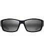 Color:Shiny Black with Grey and Maroon - Image 2 - Local Kine PolarizedPlus2® Wrap 61mm Sunglasses