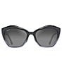 Color:Gloss Black Fade - Image 2 - Lotus PolarizedPlus2® Cat Eye 56mm Sunglasses