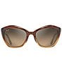 Color:Chocolate Fade - Image 2 - Lotus PolarizedPlus2® Cat Eye 56mm Sunglasses