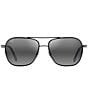 Color:Black with Silver - Image 2 - Mano Unisex Square Polarized Sunglasses