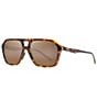Color:Brown - Image 1 - Men's 57mm Wedges Polarized Brown Aviator Sunglasses