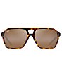 Color:Brown - Image 2 - Men's 57mm Wedges Polarized Brown Aviator Sunglasses