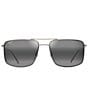 Maui Jim Men's Aeko 55mm Aviator Polarized Sunglasses, Color:Matte Titanium - Image 2