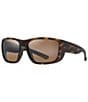 Color:Matte Tortoise - Image 1 - Men's Amberjack PolarizedPlus2® 60mm Wrap Sunglasses