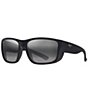 Color:Matte Black - Image 1 - Men's Amberjack PolarizedPlus2® 60mm Wrap Sunglasses