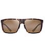 Color:Tortoise - Image 2 - Men's Honokalani 58mm Polarized Rectangle Sunglasses