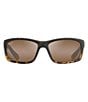 Color:Matte Tortoise Ombre - Image 2 - Men's Kanaio Coast PolarizedPlus2® Matte Tortoise Wrap 61mm Sunglasses