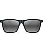 Maui Jim Men's One Way 55mm Rectangular Striped Polarized Sunglasses, Color:Grey Stripe - Image 2