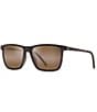 Color:Brown Stripe - Image 1 - Men's One Way 55mm Rectangular Striped Polarized Sunglasses