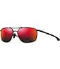 Maui Jim Men's Puu Kukui Polarized Rectangular Sunglasses, Color:Dark - Image 1