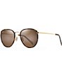 Color:Tortoise/Gold - Image 1 - Noni PolarizedPlus2® Round 54mm Sunglasses