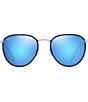 Maui Jim Noni PolarizedPlus2® Round 54mm Sunglasses, Color:Navy/Silver - Image 2