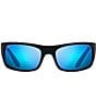 Color:Matte Black/Blue Hawaii - Image 2 - Peahi PolarizedPlus2® Wrap 65mm Sunglasses