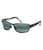 Color:Matte Black - Image 1 - Black Coral PolarizedPlus2® Rectangular 65mm Sunglasses
