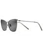 Color:Shiny Gunmetal - Image 1 - Puakenikeni PolarizedPlus2® Cat Eye 61mm Sunglasses