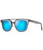 Maui Jim Unisex Relaxation Mode PolarizedPlus2® Square 49mm Sunglasses, Color:Translucent Grey - Image 1