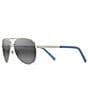 Color:Silver - Image 1 - Seacliff PolarizedPlus2® Aviator 54mm Sunglasses