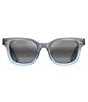Color:Matte Translucent Blue Grey Fade - Image 2 - Shore Break PolarizedPlus2® Square 50mm Sunglasses