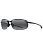 Color:Black Gloss - Image 1 - Unisex Ho'okipa XL PolarizedPlus2® 67mm Oval Sunglasses