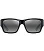 Color:Shiny Black - Image 2 - Unisex Ka'olu PolarizedPlus2® 57mm Wrap Sunglasses