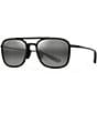 Color:Black Gloss - Image 1 - Unisex Keokea 55mm Bi-Gradient Mirrored Lens Aviator Sunglasses