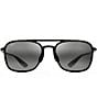 Color:Black Gloss - Image 2 - Unisex Keokea 55mm Bi-Gradient Mirrored Lens Aviator Sunglasses