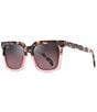 Color:Pink Tortoise - Image 1 - Unisex Rooftops PolarizedPlus2® 54mm Tortoise Square Sunglasses