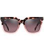 Color:Pink Tortoise - Image 2 - Unisex Rooftops PolarizedPlus2® 54mm Tortoise Square Sunglasses