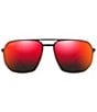 Color:Matte Black - Image 2 - Unisex Shark's Cove PolarizedPlus2® 55mm Mirrored Aviator Sunglasses