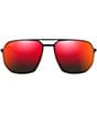 Maui Jim Unisex Shark's Cove PolarizedPlus2® 55mm Mirrored Aviator Sunglasses, Color:Matte Black - Image 2