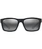 Color:Black/Teal - Image 2 - Unisex The Flats PolarizedPlus2® 57mm Rectangle Sunglasses
