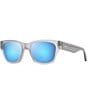 Color:Transluscent Grey - Image 1 - Unisex Valley Isle PolarizedPlus2® Square 54mm Mirrored Sunglasses