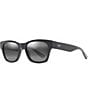 Color:Black Gloss - Image 1 - Unisex Valley Isle PolarizedPlus2® Square 54mm Sunglasses