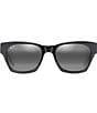 Color:Black Gloss - Image 2 - Unisex Valley Isle PolarizedPlus2® Square 54mm Sunglasses