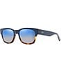 Color:Navy/Tortoise - Image 1 - Unisex Valley Isle PolarizedPlus2® Square Two Tone Havana 54mm Mirrored Sunglasses