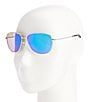 Color:Silver/Blue - Image 2 - Cliff House PolarizedPlus2® Aviator 59mm Sunglasses