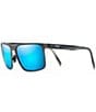 Maui Jim Wana PolarizedPlus2® Rectangular 61mm Sunglasses, Color:Brushed Dark Gunmetal - Image 1