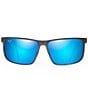 Maui Jim Wana PolarizedPlus2® Rectangular 61mm Sunglasses, Color:Brushed Dark Gunmetal - Image 2