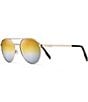 Color:Gold Metal - Image 1 - Waterfront PolarizedPlus2® Round 55mm Sunglasses