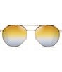 Color:Gold Metal - Image 2 - Waterfront PolarizedPlus2® Round 55mm Sunglasses