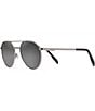 Color:Grey Metal - Image 1 - Waterfront PolarizedPlus2® Round 55mm Sunglasses