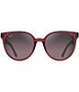 Color:Raspberry - Image 2 - Women's Mehana 55mm Round Sunglasses
