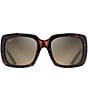 Color:Tortoise - Image 2 - Women's Two Steps 55mm Square Sunglasses