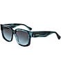 MaxMara Women's Glimpse 54mm Striped Square Sunglasses, Color:Shiny Striped Transparent Petrol/Petrol to Azure - Image 1