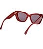MaxMara Women's Glimpse5 50mm Butterfly Sunglasses, Color:Red/Smoke - Image 5