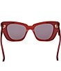 MaxMara Women's Glimpse5 50mm Butterfly Sunglasses, Color:Red/Smoke - Image 6