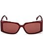 MaxMara Women's Spark 54mm Rectangle Sunglasses, Color:Solid Bordeaux/Marsala Wine - Image 2