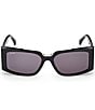 MaxMara Women's Spark 54mm Rectangle Sunglasses, Color:Black/Smoke - Image 2