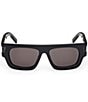 MCM Unisex MW0015 54mm Rectangle Sunglasses, Color:Shiny Black/Smoke - Image 2